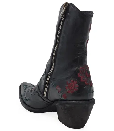 Shop Madison Maison ™ Leather Embroidered Ankle Boot In Black