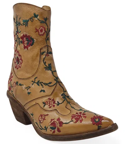 Shop Madison Maison ™ Leather Embroidered Ankle Boot In Tan
