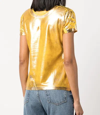 Shop Madison Maison ™ Metallic Coated Cotton T-shirt In Yellow Gold