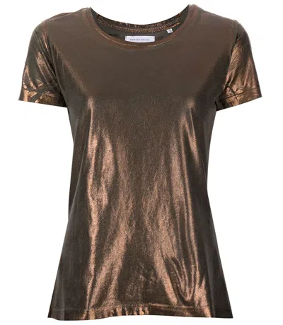 Shop Madison Maison ™ Metallic Coated Cotton T-shirt In Military Bronze