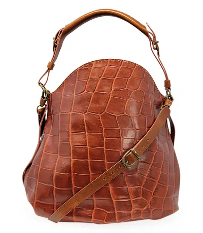Shop Madison Maison ™ Moc Croc Tan Leather Crossbody Shoulder Bag