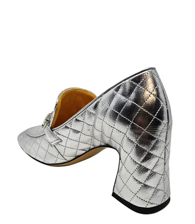 Shop Madison Maison ™ Silver Leather Quilted Loafer In 40