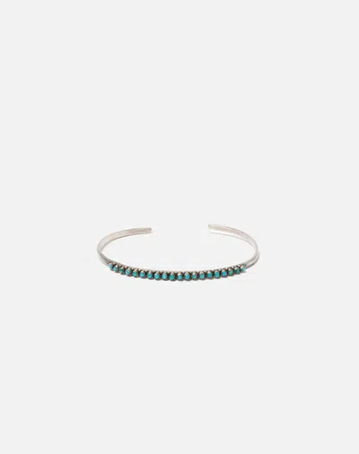 Shop Marketplace 1940s Sterling Silver And Turquoise Zuni Snake Eyes Bracelet In Blue