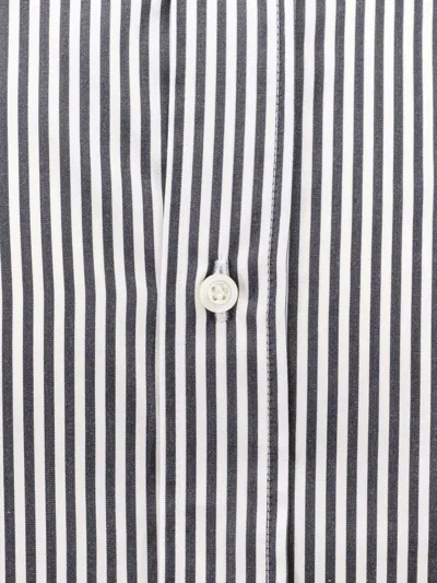 Shop Brunello Cucinelli Cotton Shirt With Striped Motif