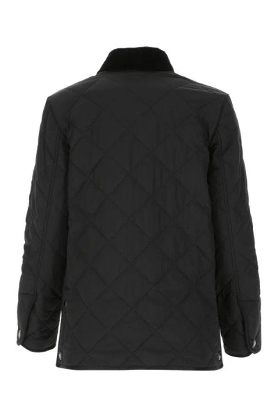 Shop Burberry Woman Black Nylon Padded Jacket