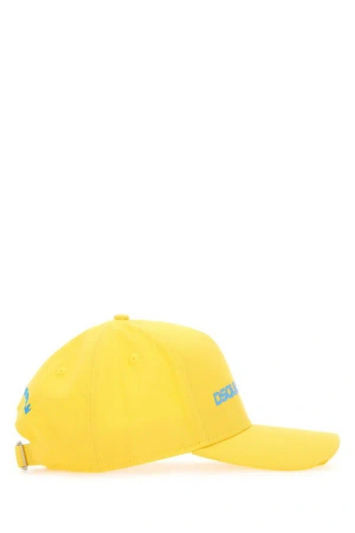 Shop Dsquared2 Dsquared Man Yellow Cotton Baseball Cap