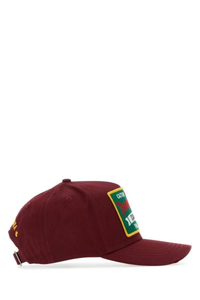 Shop Dsquared2 Dsquared Woman Burgundy Cotton Baseball Cap In Red