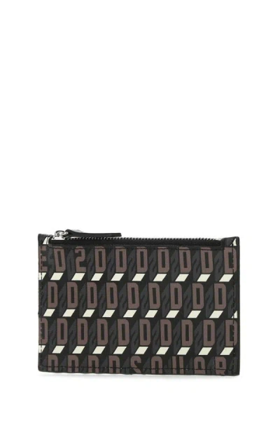 Shop Dsquared2 Dsquared Woman Printed Canvas Card Holder In Multicolor