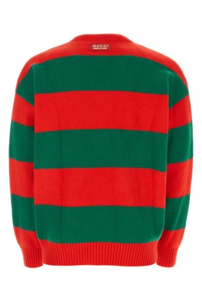 Shop Gucci Man Embroidered Stretch Wool Blend Sweater In Multicolor