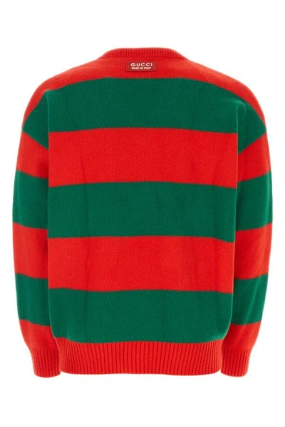 Gucci Embroidered Stretch Wool Blend Sweater In Multicolor