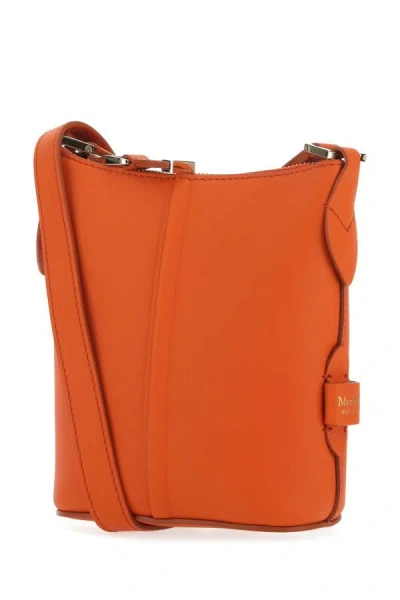 Max Mara Woman Orange Leather Riviers Crossbody Bag In Orange