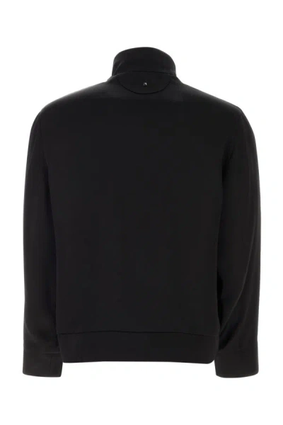 Shop Valentino Garavani Man Black Satin Sweatshirt