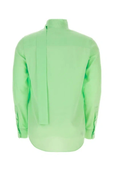 Shop Valentino Garavani Man Fluo Green Silk Shirt