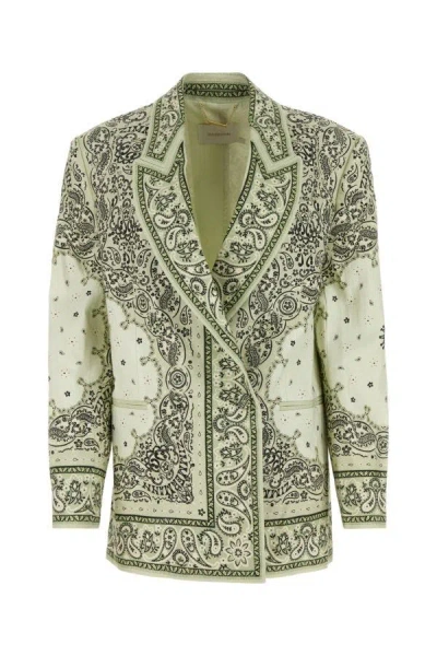 Zimmermann Woman Printed Linen Matchmaker Duster Jacket In Multicolor