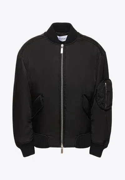 Shop Off-white Arrows Padded Bomber Jacket In Black