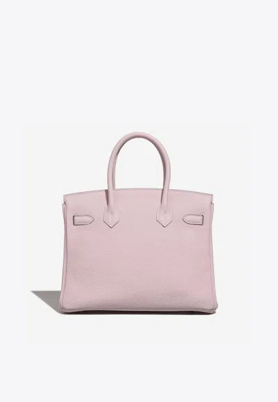 Pre-owned Hermes Birkin 30 In Mauve Pale Taurillon Clemence With Palladium Hardware