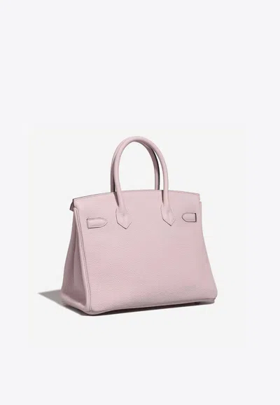 Pre-owned Hermes Birkin 30 In Mauve Pale Taurillon Clemence With Palladium Hardware