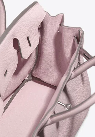 Pre-owned Hermes Birkin 30 In Mauve Pale Taurillon Clemence With Palladium Hardware