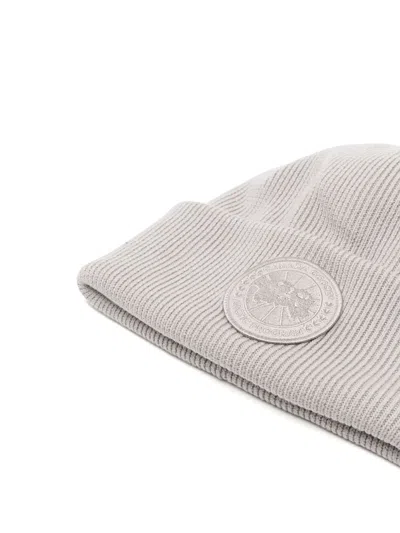 Shop Canada Goose Logo-patch Ribbed-knit Beanie