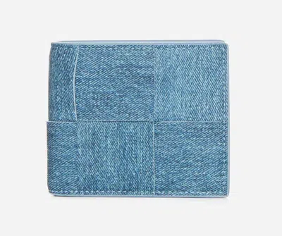 Shop Bottega Veneta Denim Wallet In Blue