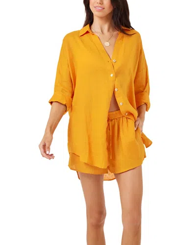 Shop L*space Rio Linen Tunic In Yellow