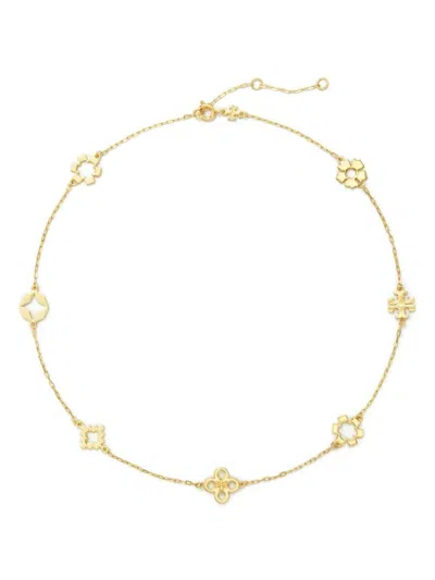 Shop Tory Burch "kira Clover" Gold-plated Necklace