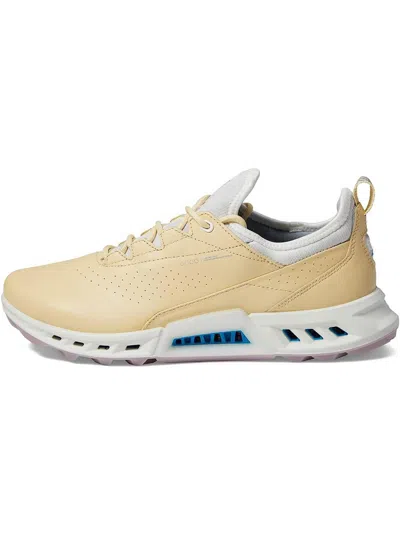 Shop Ecco Golf Biom Womens Leather Waterproof Running & Training Shoes In Yellow