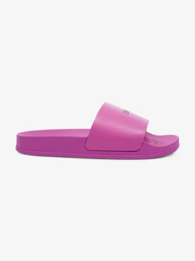 Shop Off-white Off White Printed Pool Slides / Rubber In Purple