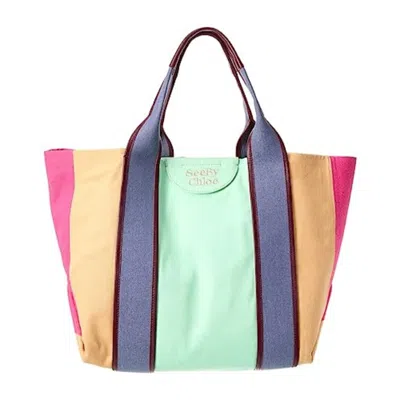 Shop See By Chloé See By Chloe Laetizia Canvas Tote In Multi