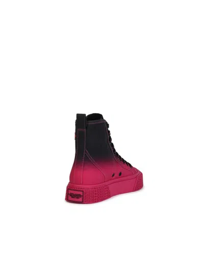Shop Marc Jacobs 'hight Top' Black And Fuchsia Tela Sneakers In Multicolor
