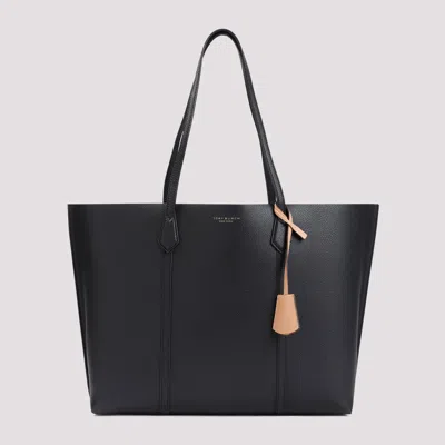 Shop Tory Burch Black Perry Triple Grained Leather Tote Bag