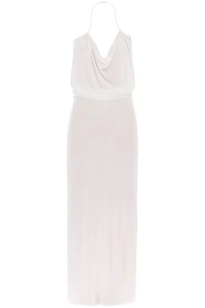 Shop Christopher Esber Long Knit Necklace Dress In In White