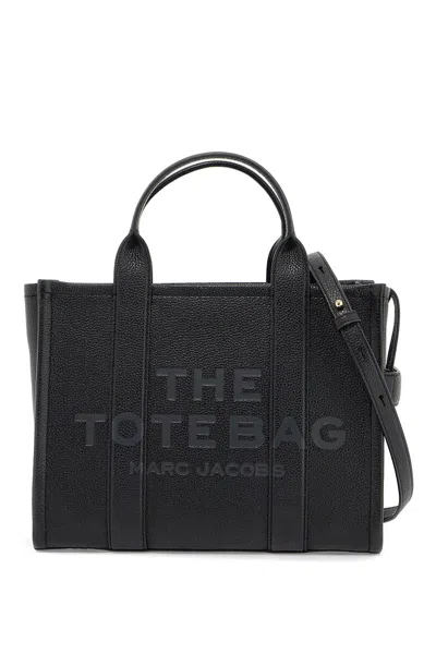 Marc Jacobs Structured Black Leather Handbag With Rounded Top Handles In Black