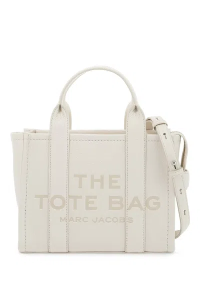 Shop Marc Jacobs The Leather Small Tote Bag In Neutral