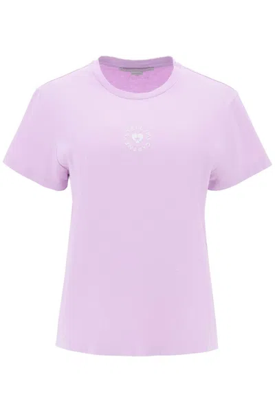 Shop Stella Mccartney Iconic Mini Heart T-shirt In Purple