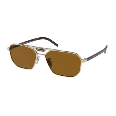 Shop Prada Pr 58ys Sunglasses In Zvn5y1 Gold