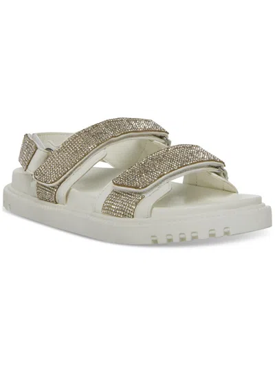 Shop Madden Girl Amore Womens Embellished Slingback Strappy Sandals In White
