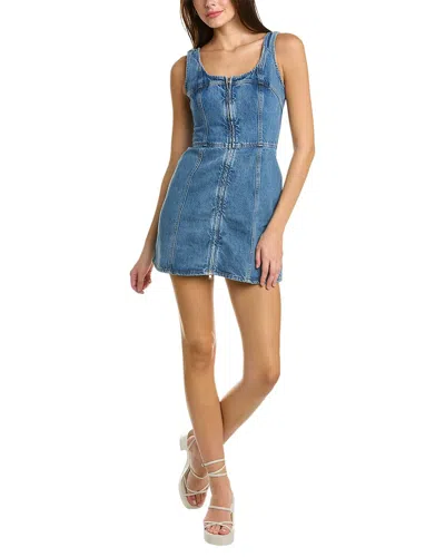 Shop Frame Bustier Zip Mini Dress In Blue