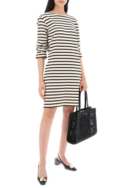 Shop Tory Burch "striped Cotton Dress With Eight In White