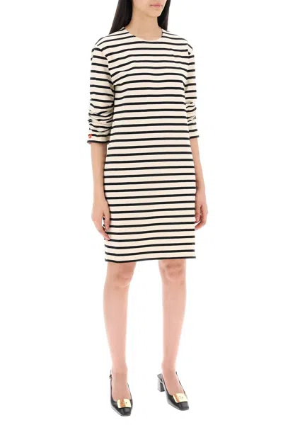 Shop Tory Burch "striped Cotton Dress With Eight In White