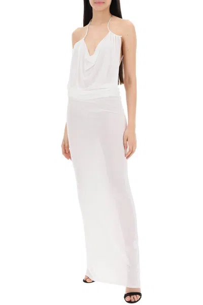Shop Christopher Esber "long Knit Necklace Dress In In White