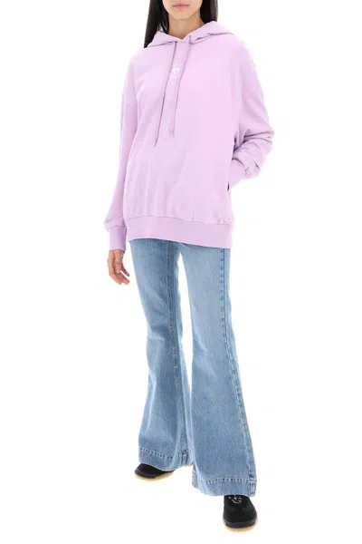 Shop Stella Mccartney Stella Mc Cartney Iconic Mini Heart Hooded Sweatshirt In Purple