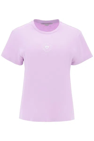 Shop Stella Mccartney Stella Mc Cartney Iconic Mini Heart T Shirt In Purple