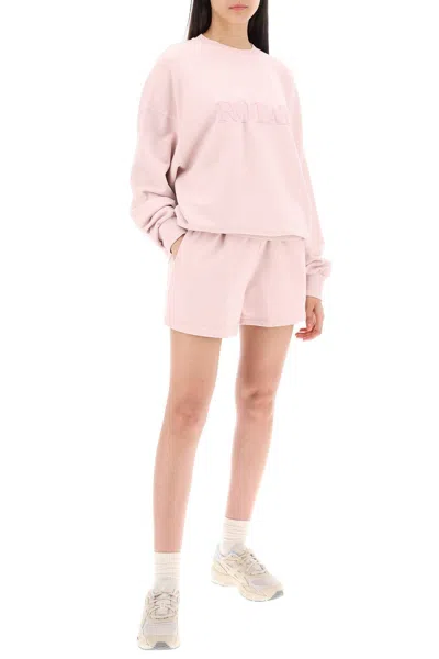 Shop Rotate Birger Christensen Rotate Organic Cotton Crewneck Sweatshirt In Pink