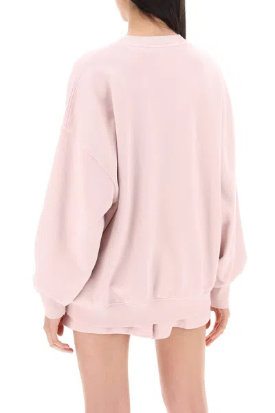 Shop Rotate Birger Christensen Rotate Organic Cotton Crewneck Sweatshirt In Pink