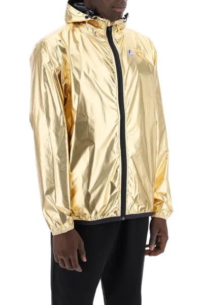 Shop Comme Des Garçons Play Comme Des Garcons Play  X K Way Laminated Ripstop Jacket In Gold
