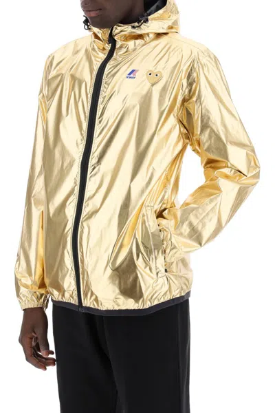 Shop Comme Des Garçons Play Comme Des Garcons Play  X K Way Laminated Ripstop Jacket In Gold
