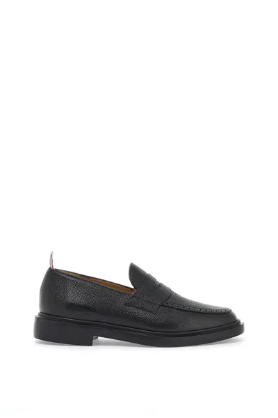 Shop Thom Browne Leather Loafers In Black