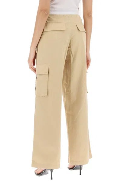 Shop Alexander Wang Rave Cargo Pants With Elastic Waistband In 浅褐色的