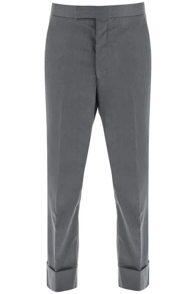 Shop Thom Browne Cropped Tailoring Pants In 灰色的